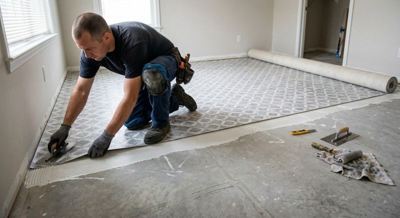 Sheet Linoleum Installation in Peabody, MA